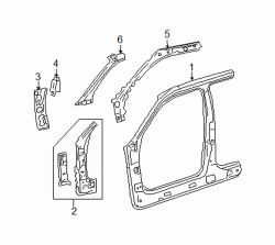 Mazda Tribute Left Inner w/s pillar | Mazda OEM Part Number ZZCA-71-260