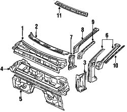 Mazda RX-7 Left Drip rail | Mazda OEM Part Number FB67-71-222A