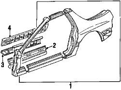 Mazda RX-7 Right Outer rocker | Mazda OEM Part Number FCY1-70-271B