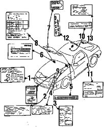 Mazda RX-7  Label | Mazda OEM Part Number UB40-69-C61