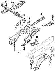 Mazda 626 Left Seal plate bracket | Mazda OEM Part Number G213-52-280