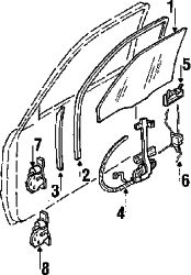 Mazda 626 Left Regulator | Mazda OEM Part Number G226-59-560C