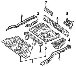 Mazda 626 Left Rear body panel bracket | Mazda OEM Part Number G211-71-490A