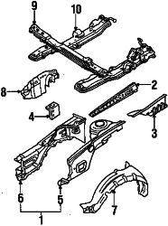 Mazda MX-6 Left Sidemember | Mazda OEM Part Number GJ21-34-820H