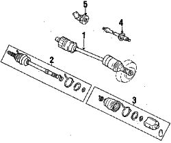 Mazda MX-6 Left Axle assy | Mazda OEM Part Number G034-25-60XA