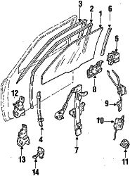 Mazda MX-6 Left Lower hinge | Mazda OEM Part Number G00D-58-240A