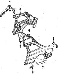 Mazda MX-6 Left Body side mldg | Mazda OEM Part Number GJ51-50-693