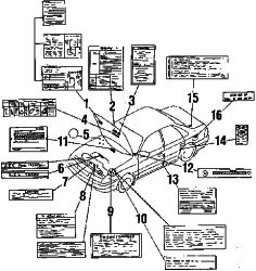 Mazda MX-6  Fuel label | Mazda OEM Part Number UB40-69-C61