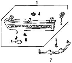 Mazda 323  Grille assy screw | Mazda OEM Part Number 9976-90-416B