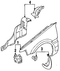 Mazda 323 Right Stone deflector | Mazda OEM Part Number BC1D-56-114