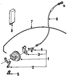 Mazda 323  Actuator cable | Mazda OEM Part Number BR70-66-311E