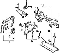 Mazda 323  Trim panel assy | Mazda OEM Part Number BR93-68-89XC-32