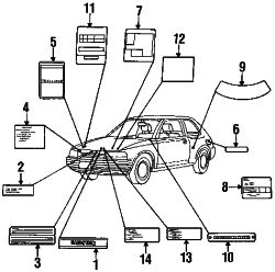 Mazda 323  Fuel label | Mazda OEM Part Number UB40-69-C61