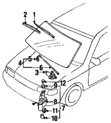 Mazda Protege Left Nozzle | Mazda OEM Part Number BS06-67-510