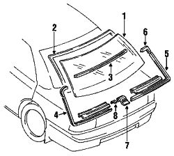 Mazda Protege Right Reveal molding | Mazda OEM Part Number 8AB1-50-612