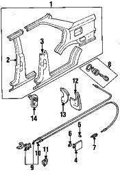 Mazda Protege Left Quarter panel | Mazda OEM Part Number B4Y5-71-41XD