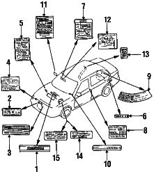 Mazda Protege  Fuel label | Mazda OEM Part Number UB40-69-C61