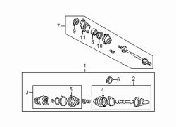 Mazda Millenia Left Axle assy | Mazda OEM Part Number GP11-25-60X