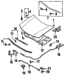 Mazda Protege Right Hood bumper | Mazda OEM Part Number D001-62-873B