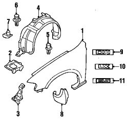 Mazda Protege Left Nameplate | Mazda OEM Part Number BC4C-51-761-80