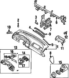 Mazda Protege  Instrument panel | Mazda OEM Part Number BC1D-60-350D-90