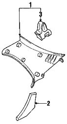 Mazda Protege Left Upper qtr trim | Mazda OEM Part Number BC1D-68-260E-90