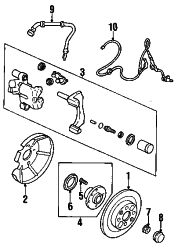 Mazda Protege Left Hub assy wheel bolt | Mazda OEM Part Number B455-33-062
