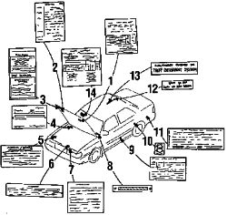 Mazda 929  Label | Mazda OEM Part Number UB40-69-C61