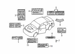 Mazda Protege  Air bag label | Mazda OEM Part Number BG1R-57-K93A