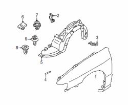 Mazda Protege Right Fender | Mazda OEM Part Number BL8D-52-111B