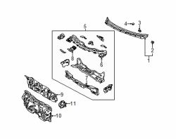 Mazda Protege  Cowl grille | Mazda OEM Part Number BJ0J-50-790A