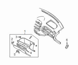 Mazda Protege  Glove box assy stopper | Mazda OEM Part Number BJ0E-64-073