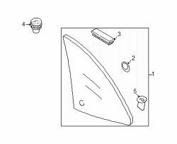 Mazda Protege5 Left Quarter glass | Mazda OEM Part Number B25R-50-G20E
