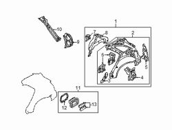 Mazda Protege5 Right Corner panel | Mazda OEM Part Number B25R-70-481