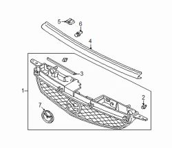 Mazda Protege  Grille clip | Mazda OEM Part Number B25F-50-714