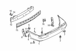 Mazda Protege Left Energy absorber fastener | Mazda OEM Part Number BF82-50-233