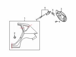 Mazda 3  Fuel door | Mazda OEM Part Number BN8V-42-410C