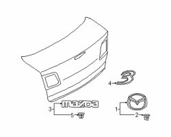 Mazda 3  Emblem clip | Mazda OEM Part Number LA01-51-958