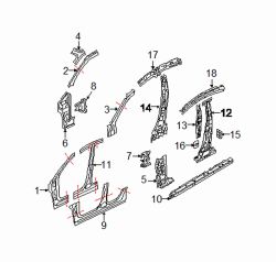 Mazda 3 Left Center plr reinf | Mazda OEM Part Number BBM4-71-T30