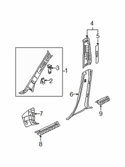 Mazda 3 Left Wndshld plr trim | Mazda OEM Part Number BBM4-68-170E-75