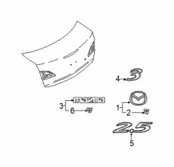 Mazda 3  Nameplate | Mazda OEM Part Number BBY4-51-710