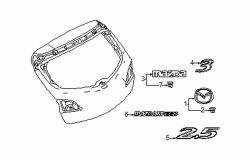 Mazda 3  Nameplate | Mazda OEM Part Number BBN8-51-721