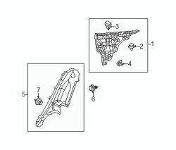 Mazda 3 Rear Left Interior Quarter Panel Trim Panel | Mazda OEM Part Number BHN9-68-260F-75