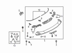 Mazda 3 Rear Center Spoiler Clip | Mazda OEM Part Number BHY9-51-0A6