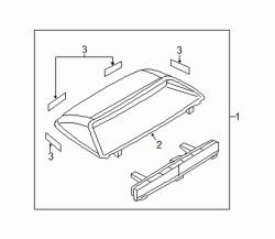 Mazda 3 Rear Center High Mount Stop Light Cover | Mazda OEM Part Number B45A-51-587A