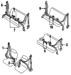 Mazda MPV  Belt & retractor | Mazda OEM Part Number LB03-57-790C-71