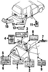 Mazda MPV  Tire info label | Mazda OEM Part Number LB94-69-014