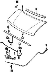 Mazda MPV Left Hood cushion | Mazda OEM Part Number BC1M-56-786