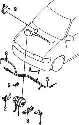 Mazda MPV  Actuator cable clip | Mazda OEM Part Number UB40-66-365