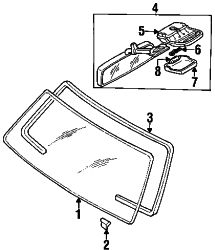Mazda MPV  Mirror inside | Mazda OEM Part Number LA85-69-220A-80